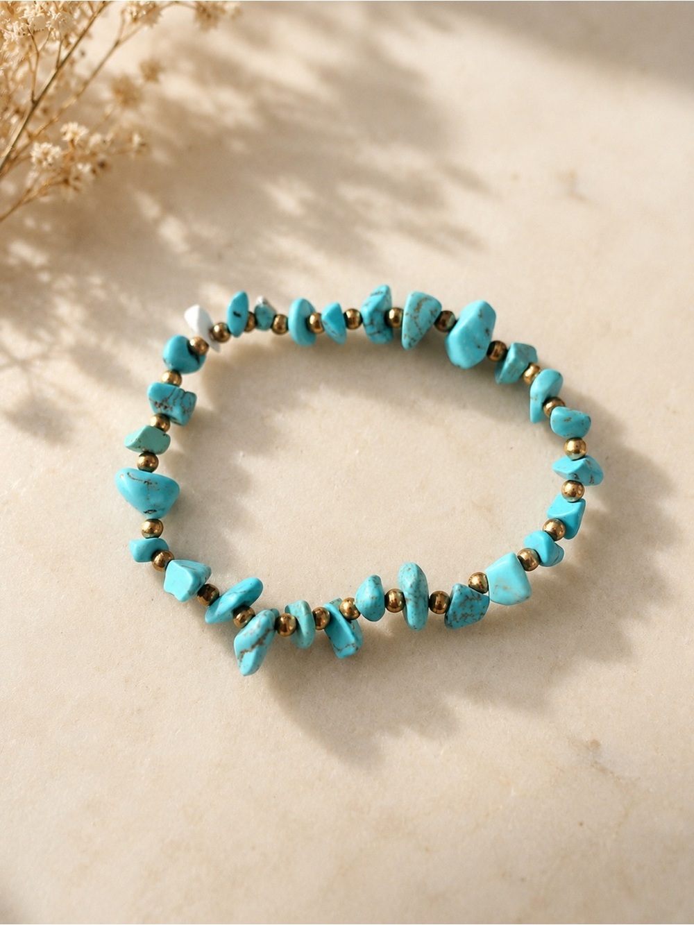 Turquoise Chip Stretch Bracelet - Women Jewelry